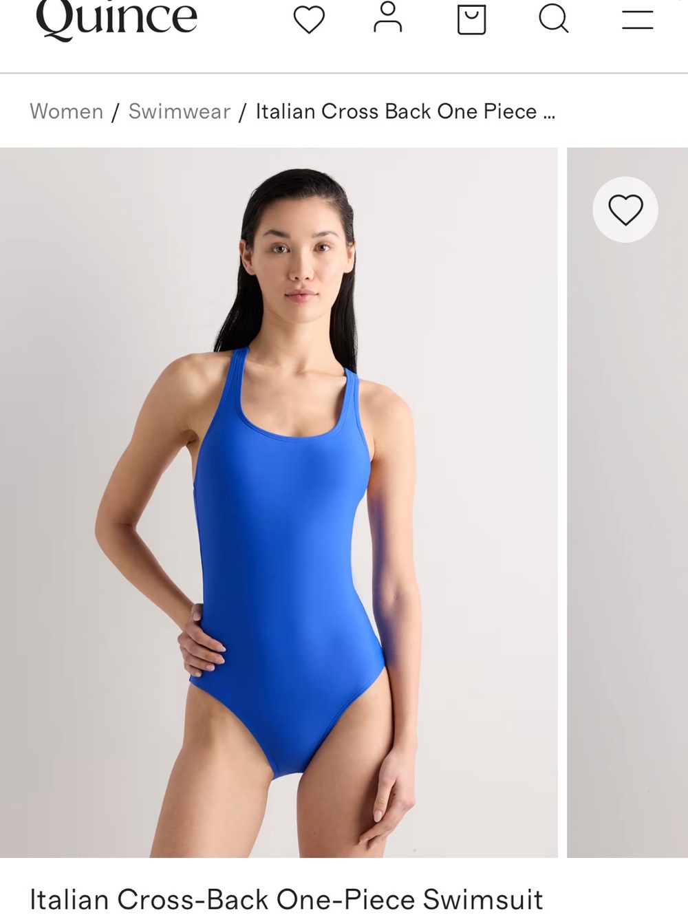 Quince Women's Italian Cross-Back One-Piece Swimsuit in Bright Blue